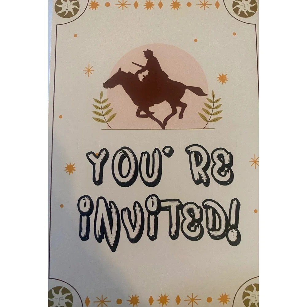 Western Cowboy Horse Birthday Party Invitations Set of‎ 20 Envelopes Included